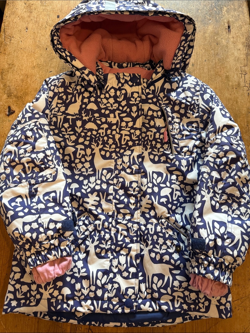 Boden woodland design navy & white winter jacket
